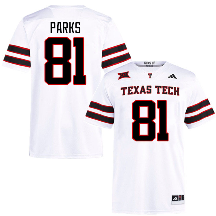 #81 Dave Parks Texas Tech Red Raiders Jerseys College Football Uniforms Stitched-White